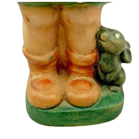 Boy and Girl Ceramic Figurines w/ Pig & Bunny Rabbit 8" Tall Hollow - Picture 9 of 9